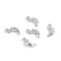 Macro view of five shiny silver dolphin charms featuring sparkling embedded rhinestones for DIY - Silver Crescent Moon Rhinestone Pendant (FL0469)