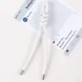 Perlmuttartiges Leder geflochtener Knoten Lanyard Schlüsselanhänger, stilvoller Taschenanhänger. - 08# Perlglanz-Weiß