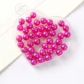 Colorful ABS imitation pearl round beads for DIY jewelry making, phone case deco. - 10mm (Approx. 50 Pieces) / Rose Red