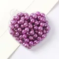 Purple faux pearl beads in heart box, ABS acrylic loose beads for DIY jewelry making. - 10mm (Approx. 50 Pieces/Pack) / Purple Red
