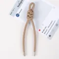 Perlmutt PU Leder geflochtener Knoten Schlüsselanhänger Tasche Gurt schickes Zubehör - Khaki