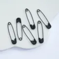 Black metal safety pins alloy baked paint for DIY jewelry crafting accessories pack - 31mm (50 Pcs) / Black