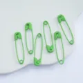 Green Alloy Painted Safety Pins 31/36mm DIY Jewelry Accessories Craft Pack Set - 31mm (50 Pcs) / Bright Green