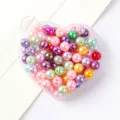 ABS colorful imitation pearl loose beads round DIY craft jewelry making accessories box - 12mm (Approx. 30 Pcs) / Mixed Color