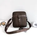 Modern brown oxford fabric men's crossbody bag with adjustable wide strap for daily use - Business Casual (903) / S / Brown