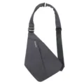 Dark gray tactical anti-theft chest sling bag with adjustable strap and brand logo details. - Right-Hand Model Gray