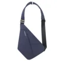 Durable navy blue anti-theft digital sling chest bag for men's sports and cycling - Right-Hand Model Blue