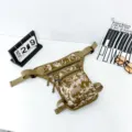 Tactical digital camouflage leg bag with multiple compartments for motorcycle riding - Camouflage Khaki