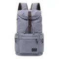 Vintage gray canvas backpack for men with large capacity and multi-pocket design - Gray