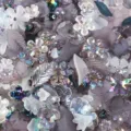 Mixed matte AB-coated flower and leaf acrylic beads in purple and lavender for DIY jewelry. - 100g Pack (Approx 190 Pieces) / Light Purple Mix (01)