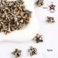 Cuentas de estrella de cerámica marrón moteada 16mm para hacer joyas pack de 5 - Estrella de mar / 5 Piezas