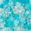 Mixed turquoise frosted AB acrylic flower petal beads for creative DIY jewelry making - Mint Green Mix (04)