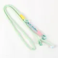 Long crossbody phone lanyard braided strap detail, solid color adjustable hanging rope chain accessory. - 02# Green