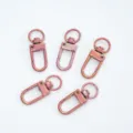 Set di 5 moschettoni girevoli in lega di zinco rosa iridescente per vari accessori - 1 Pezzo/Confezione / Rosa fantasia