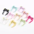 Variety of colorful drip oil alloy bow charms with wavy streamers and star details - 42# Five-Star Streamer