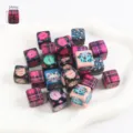 14mm cute cartoon hand-painted square beads for DIY keychain jewelry making materials - Square Painted