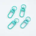 Quattro moschettoni girevoli in lega di zinco blu teal per accessori per borse fai da te. - 5 Pezzi/Confezione / Blu verde