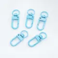 Cinque moschettoni in lega di zinco azzurro per portachiavi e accessori fai da te - 5 Pezzi/Confezione / Blu Chiaro