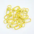 Ganci a moschettone laccati gialli in lega di zinco per borse e portachiavi fai-da-te - 5 Pezzi/Confezione / Giallo Brillante