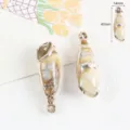 Ciondolo conchiglia acrilico dorato fai da te per creazione di gioielli 43x14mm - Conchiglia (43x14mm) / 1 Pezzo