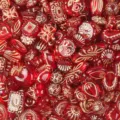 Assorted baroque gold painted acrylic beads bulk for DIY handmade jewelry bracelets. - Red