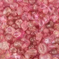 Mixed baroque gold-painted acrylic beads, diverse shapes for DIY bracelets and phone charms. - 14 Rose Red