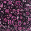 Baroque acrylic beads mixed shapes pink and black diy jewelry making charms set - 12 Black with Rose Red Edge