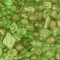 Mixed green baroque gold-painted acrylic loose beads for DIY bracelet phone chain jewelry parts - 05 Green