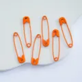 Colorful alloy painted safety pins, 31/36mm DIY jewelry accessories and clothing crafts. - 31mm (50 Pcs) / Bright Orange