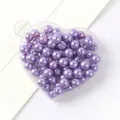 Purple imitation pearl beads ABS round craft beads for DIY jewelry making phone case accessories - 6mm (Approx. 200 Pcs) / Purple