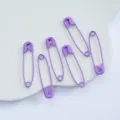 Colorful alloy safety pins, 31/36mm purple DIY jewelry accessories, secure brooch pins for crafts. - 31mm (50 Pcs) / Purple