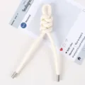 Perlweiße PU Leder Geflochtene Knoten Taschenanhänger Schlüsselanhänger Accessoire - 15# Off-White