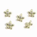 Five gold and silver alloy flower charms for DIY jewelry making accessories - Golden Five-Petal Flower Pendant (FL0469)