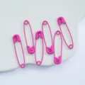 Pink alloy safety pins for DIY jewelry making, crafts, and clothing accessories. - 31mm (50 Pcs) / Pink