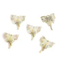 Golden alloy bow charms with iridescent resin and rhinestones for DIY jewelry - Golden Bow Rhinestone Charm (FL0469)