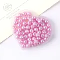 Pink ABS imitation pearl beads round loose beads for DIY jewelry making and phone cases - 14mm (Approx. 20 Pieces) / Pink Purple