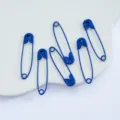 Blue alloy safety pins for DIY jewelry making and crafting accessories, six pins. - 31mm (50 Pcs) / Blue