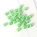 Light green ABS faux pearl loose beads, round straight hole DIY jewelry making accessories. - 14mm (Approx. 20 Pieces) / Green