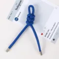 Blauer leder geflochtener knoten schlüsselanhänger taschenanhänger pu riemen zubehör - 19# Königsblau