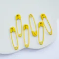 Set of 6 colorful alloy safety pins for DIY jewelry making and craft accessories design. - 31mm (50 Pcs) / Yellow