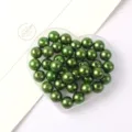 Green ABS imitation pearl loose beads round beads for DIY jewelry making accessories - 6mm (Approx. 200 Pcs) / Army Green