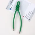 Grüner geflochtener Lederknoten Schlüsselanhänger und stilvoller Taschenanhänger - 20# Grün