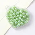 Light green ABS imitation pearl round loose beads with direct holes for DIY jewelry and crafts. - 6mm (Approx. 200 Pcs) / Light Green