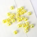 Yellow imitation pearl beads ABS loose round craft beads for DIY jewelry making 100pcs - 10mm (Approx. 50 Pieces) / Yellow