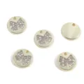 Elegant round gold alloy pendant with sparkling rhinestone bow design for DIY jewelry - Rhinestone Bow Round Plate Pendant (FL0469)