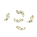 Set of gold alloy crescent moon pendants with rhinestones for DIY jewelry making - Slender Crescent Moon Rhinestone Pendant (FL0469)