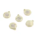 Round gold alloy star charms with sparkling rhinestones for DIY necklace making projects - Octagram Rhinestone Round Plate Pendant (FL0469)