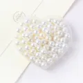 ABS imitation pearl beads in heart box DIY jewelry accessories white round straight hole - 6mm (Approx. 200 Pcs) / 34 White