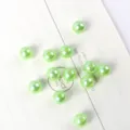 Light green ABS imitation pearl loose beads, round straight-hole DIY jewelry accessories. - 10mm (Approx. 50 Pieces) / Grass Green