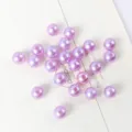 Purple ABS Imitation Pearl Beads Loose Round DIY Craft Beads for Jewelry Making Accessory. - 10mm (Approx. 50 Pieces) / Light Purple